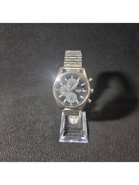 Lorus Black Dial Quartz Watch – Stainless Steel Expansion Band